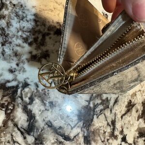 Gold and Silver Wallet with Logo Charm